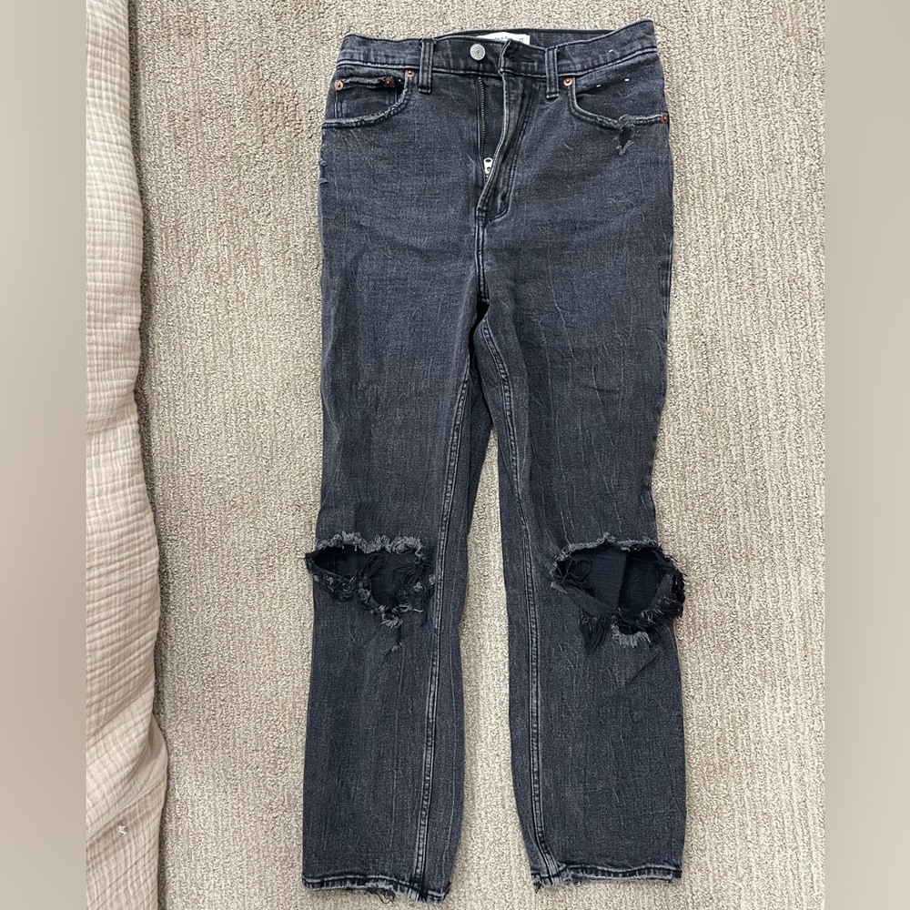 Abercrombie Black Straight Leg Jeans Size 27